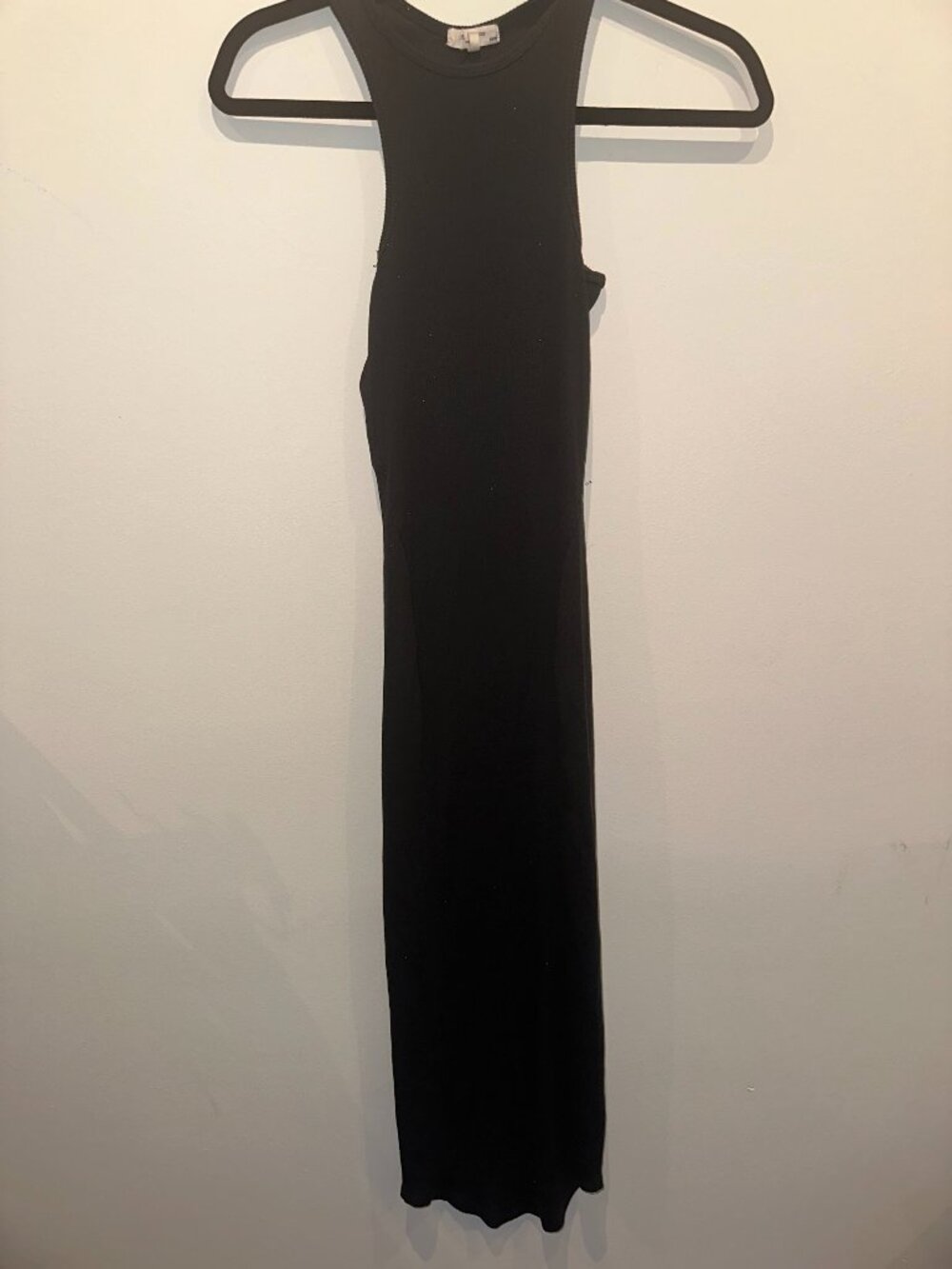 Rag & Bone Women's Black Ribbed Minimalist Chic Y2K Maxi Dress